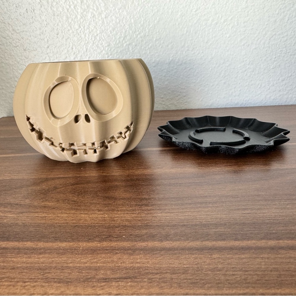 Jack Skellington Pumpkin succulent Planter with Drip Tray